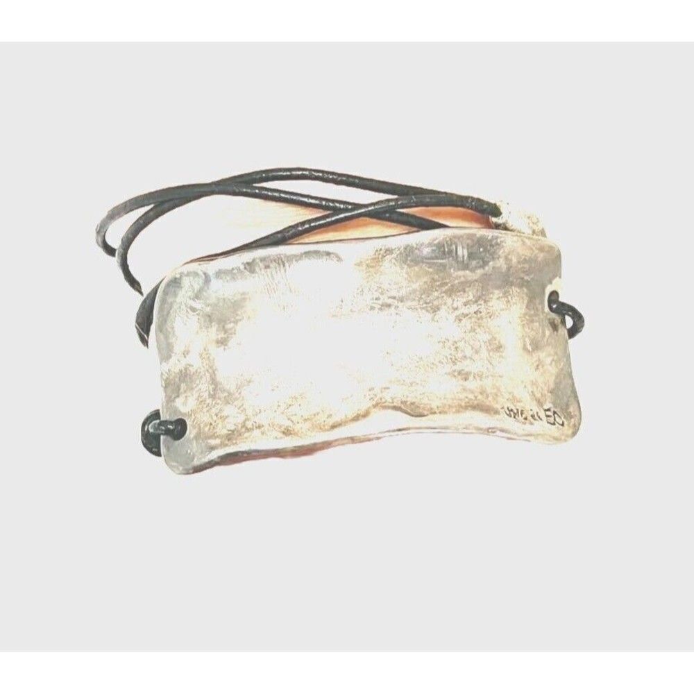 Uno De 50 Bracelet Wide Silver Brown Leather Unisex - Picture 4 of 4